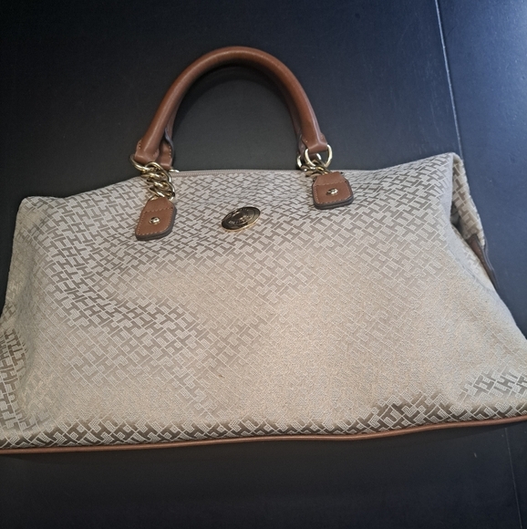 NWOT Tommy Hilfiger Khaki Satchel/Hand Bag 13"×9" - Picture 1 of 11